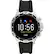 Front. Fossil - Gen 5 Smartwatch 46mm Stainless Steel - Silver With Black Silicone Band.