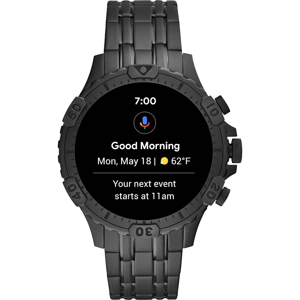 Best Buy: Fossil Gen 5 Smartwatch 46mm Black with Stainless Steel Band FTW4038