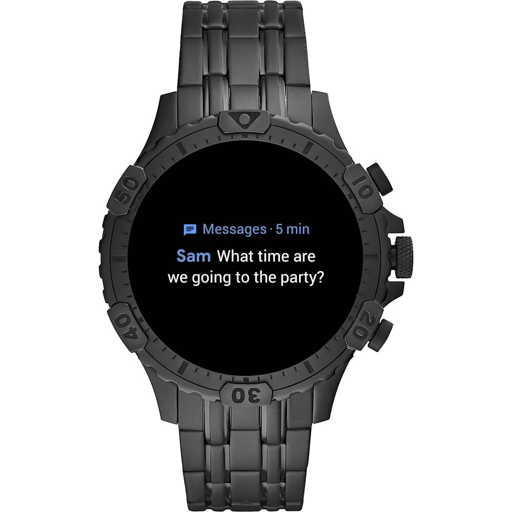 Best Buy: Fossil Gen 5 Smartwatch 46mm Black with Stainless Steel Band FTW4038