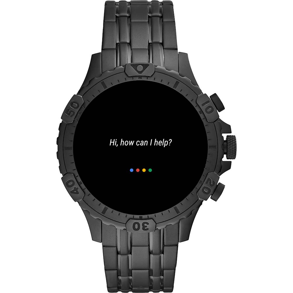Best Buy: Fossil Gen 5 Smartwatch 46mm Stainless Steel Black with Black ...