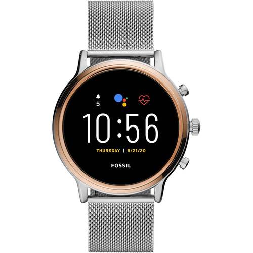 Fossil - Gen 5 Smartwatch 44mm Stainless Steel - Silver With Silver Stainless Steel Mesh Band was $295.0 now $199.0 (33.0% off)