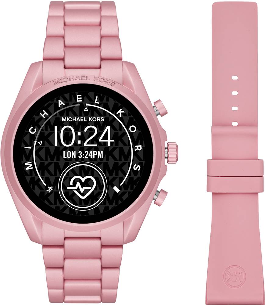 Best Buy: Michael Kors Gen 5 Bradshaw Smartwatch 44mm Aluminum Pink ...