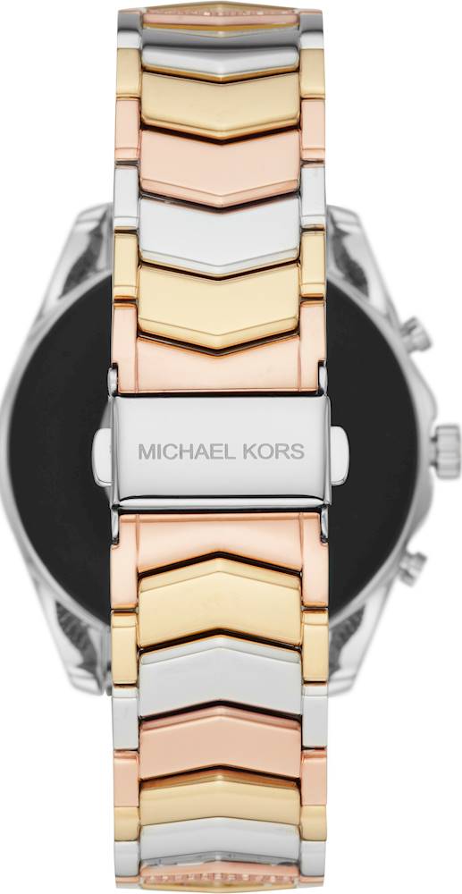 Back View: Michael Kors - Gen 5 Bradshaw Smartwatch 44mm Stainless Steel - Tri-Tone Pavé With Stainless Steel Band