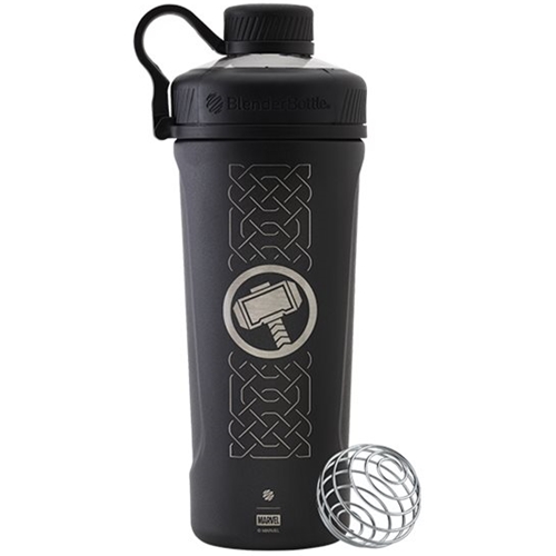 Angle View: BlenderBottle - Marvel Series Radian 26 oz. Double Vacuum Insulated Stainless Steel Water Bottle/Shaker Cup - Matte Black
