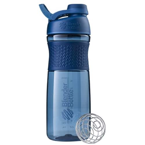 Angle. BlenderBottle - SportMixer 28 oz Water Bottle/Shaker Cup - Navy.