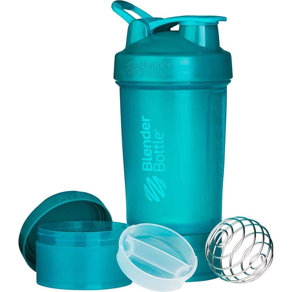 Angle View: BlenderBottle - ProStak 22 oz. Water Bottle/Shaker Cup (100cc+150cc Jars Included) - Teal