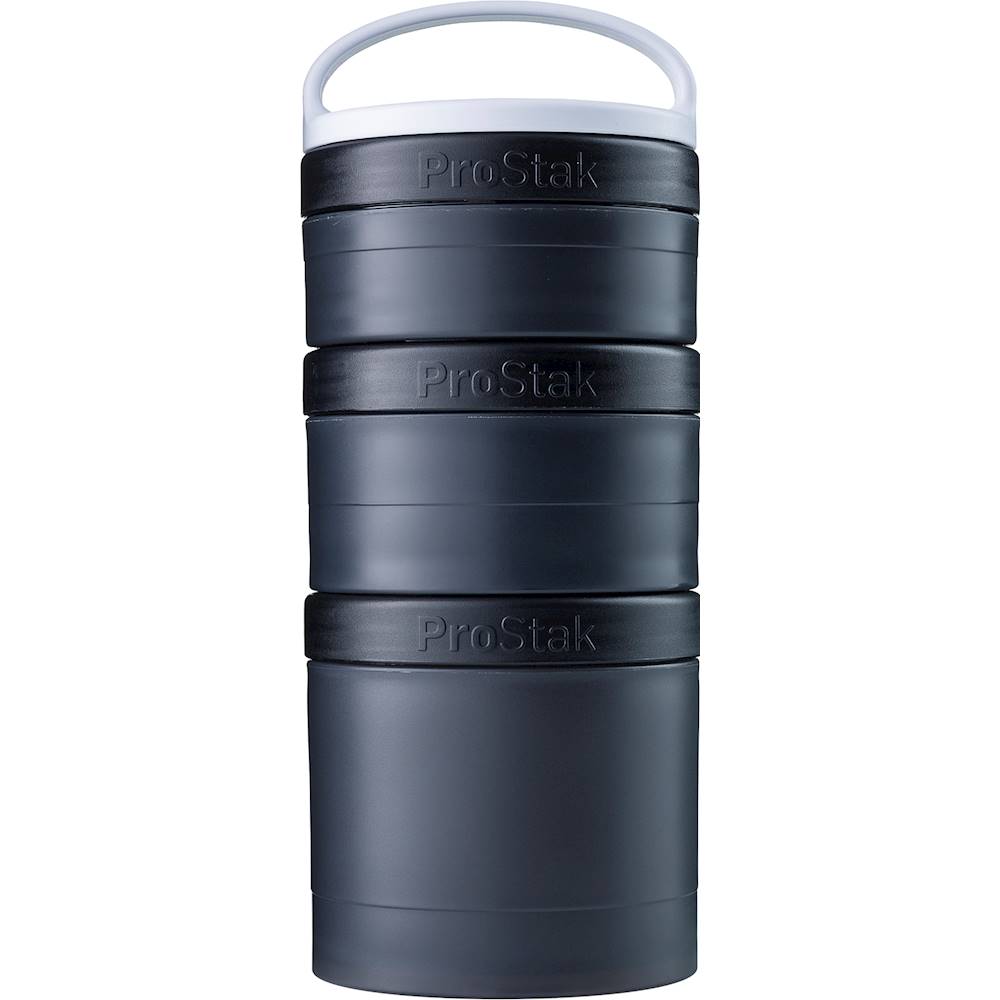 Angle View: BlenderBottle - ProStak Expansion Pak with Handle (100cc+150cc+250cc Jars Included) - Black