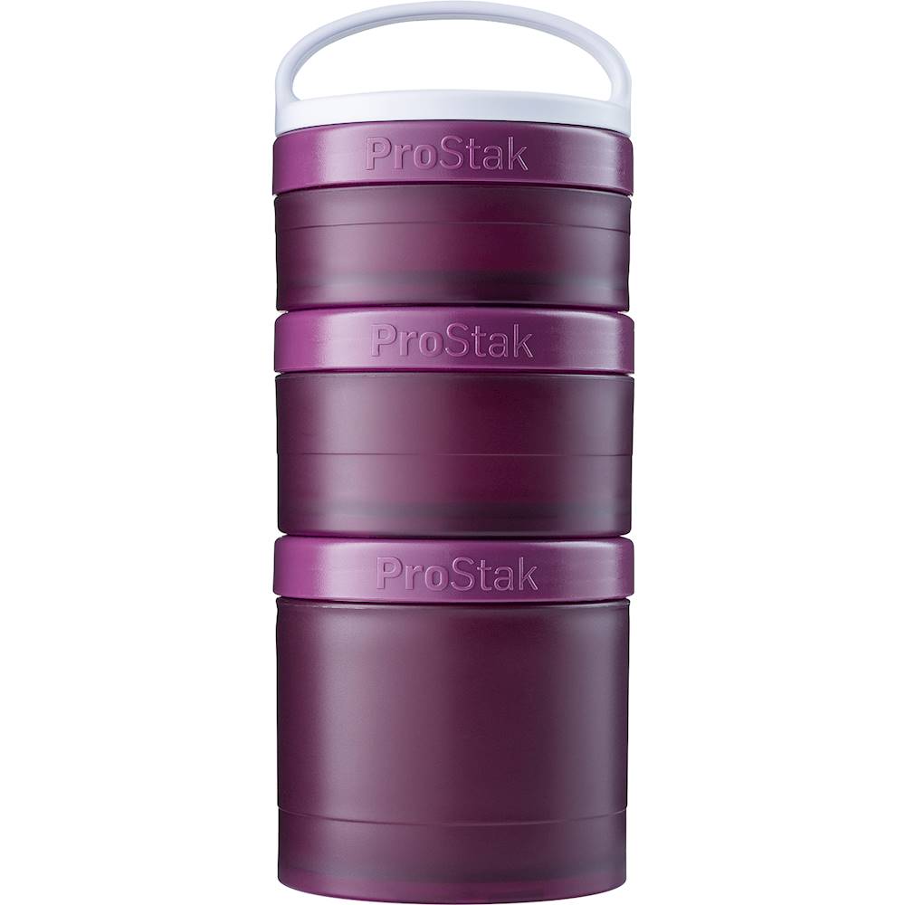 Angle View: BlenderBottle - ProStak Expansion Pak with Handle (100cc+150cc+250cc Jars Included) - Plum
