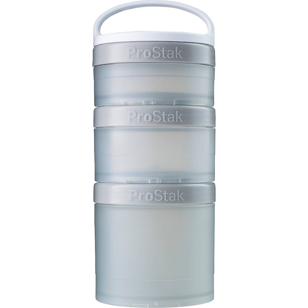 Angle View: BlenderBottle - ProStak Expansion Pak with Handle (100cc+150cc+250cc Jars Included) - Pebble Gray