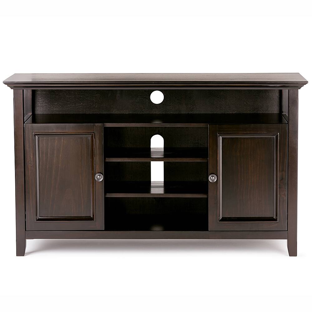 Left. Simpli Home - Amherst SOLID WOOD 54 inch Wide Transitional TV Media Stand in Hickory Brown For TVs up to 60 inches - Hickory Brown.