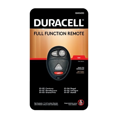 DURAKEY - Remote for Select Buick, Oldsmobile, and Pontiac Vehicles - Black
