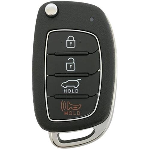 DURAKEY - Replacement Full Function Transponder, Remote and Key for select (2013-2016) Hyundai Santa Fe - Silver/Black