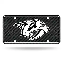 Rico Industries - Nashville Predators NHL 12x6 Carbon Fiber Design Metal License Plate Auto Tag - Multi
