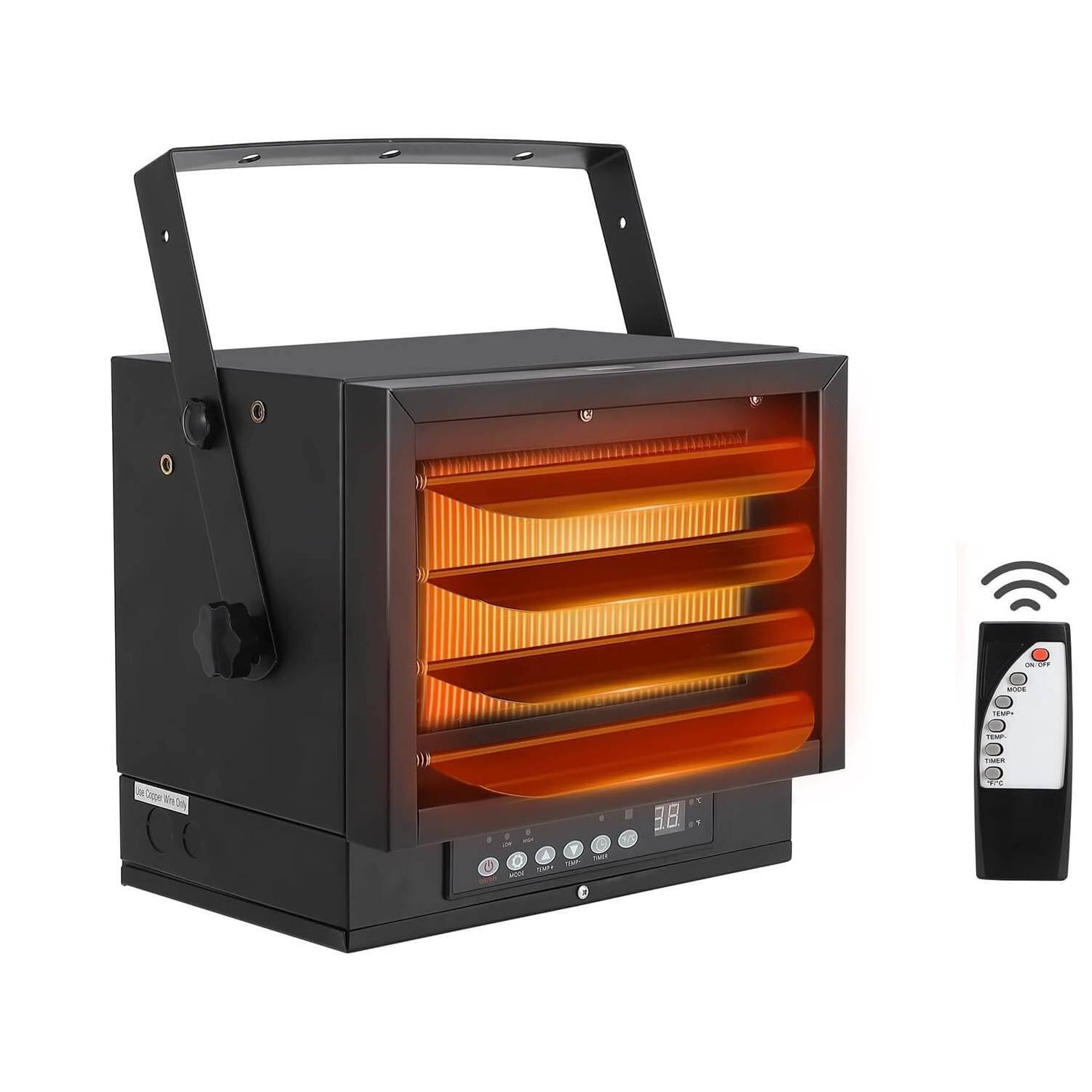 Front. Acekool - 5000W Electric Digital Fan-Forced Garage Space Heater for Workshop, Basement.