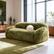 Angle. Vaczon - 3-Seater Plush Faux Fur Sofa with Soft Long Pile and Luxurious Comfort for Living Rooms or Apartments - Olive Green.
