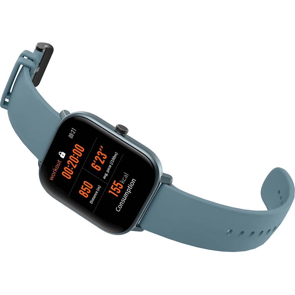 Alt View 16. Amazfit - GTS Smartwatch 42mm Aluminum - Steel Blue With Silicone Band.