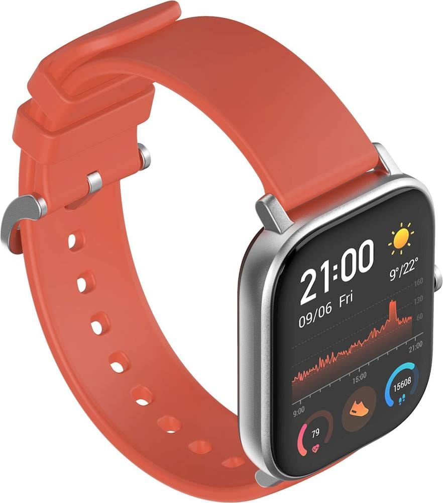 Alt View 12. Amazfit - GTS Smartwatch 42mm Aluminum - Vermillion Orange With Silicone Band.