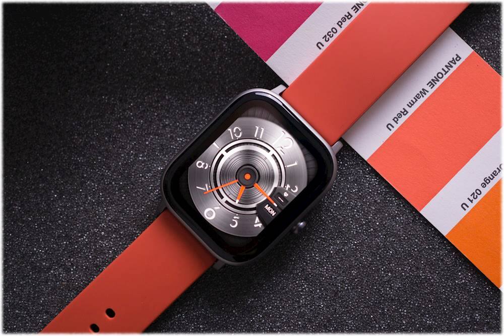 Alt View 17. Amazfit - GTS Smartwatch 42mm Aluminum - Vermillion Orange With Silicone Band.