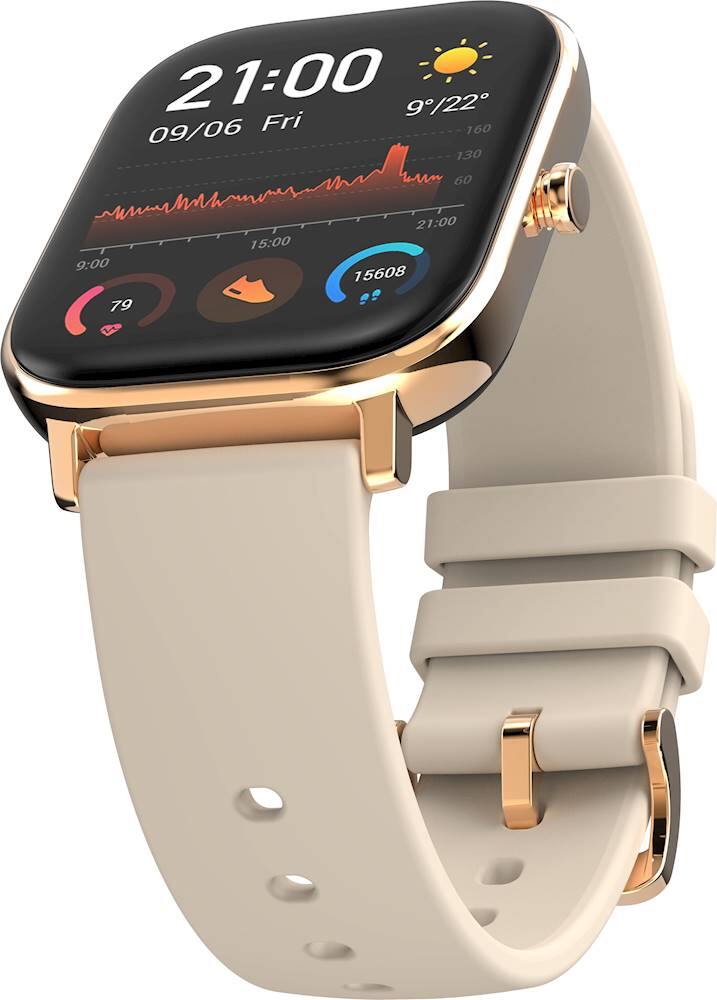 Alt View 11. Amazfit - GTS Smartwatch Aluminum 41.9mm - Desert Gold With Silicone Band.