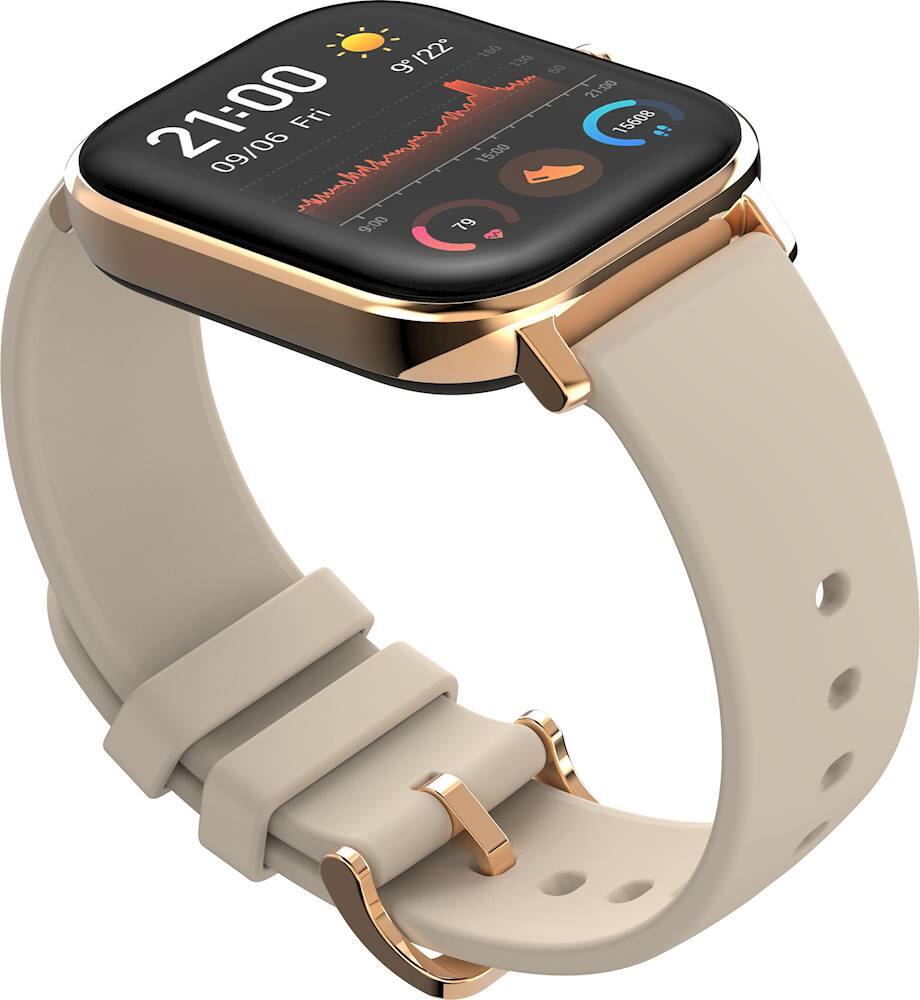 Alt View 12. Amazfit - GTS Smartwatch Aluminum 41.9mm - Desert Gold With Silicone Band.