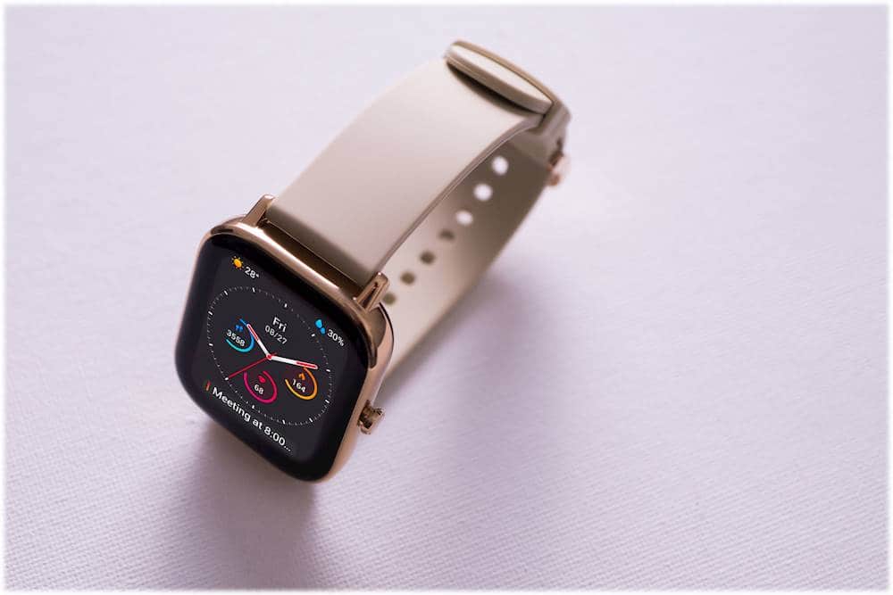 Alt View 18. Amazfit - GTS Smartwatch Aluminum 41.9mm - Desert Gold With Silicone Band.