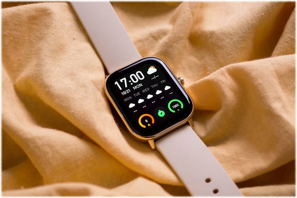 Alt View 19. Amazfit - GTS Smartwatch Aluminum 41.9mm - Desert Gold With Silicone Band.