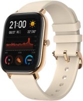 Amazfit - GTS Smartwatch 42mm Aluminum - Desert Gold With Silicone Band - Left_Zoom
