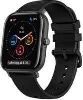 Amazfit - GTS Smartwatch Aluminum 41.9mm - Obsedian Black With Silicone Band - Front_Zoom