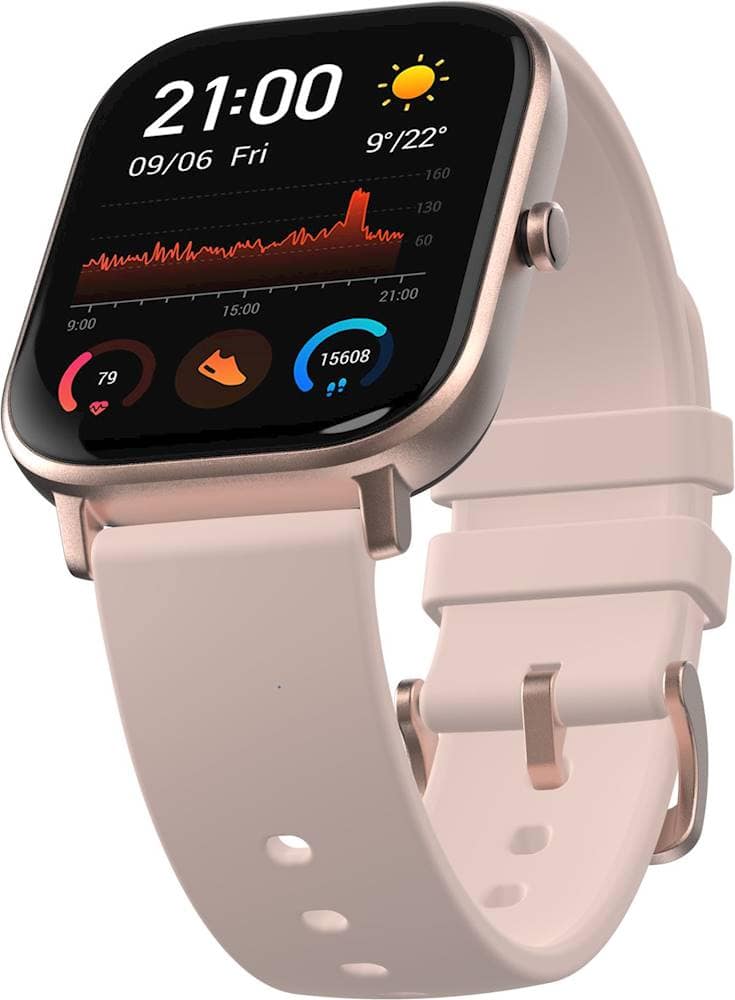 Alt View 11. Amazfit - GTS Smartwatch Aluminum 41.9mm - Rose Pink With Silicone Band.