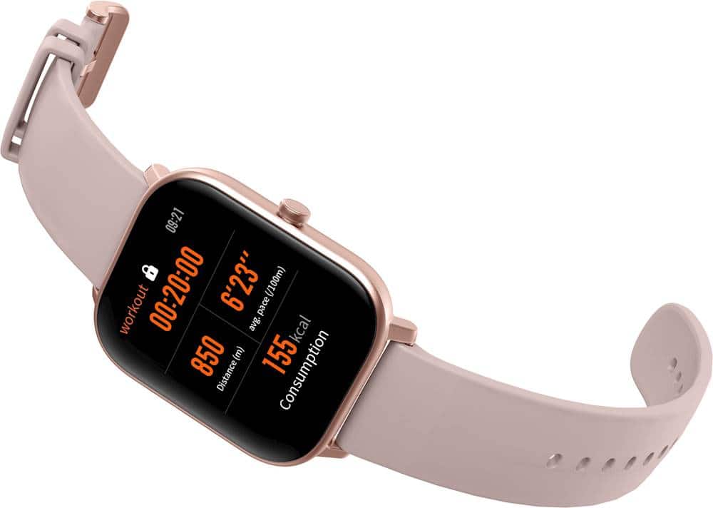 Alt View 15. Amazfit - GTS Smartwatch Aluminum 41.9mm - Rose Pink With Silicone Band.