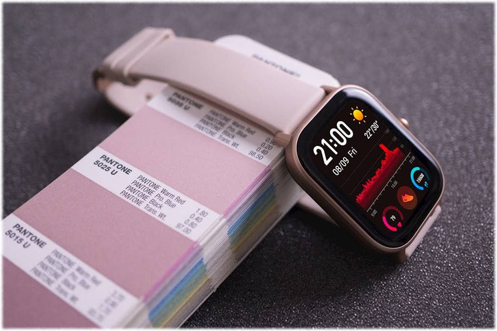 Alt View 20. Amazfit - GTS Smartwatch Aluminum 41.9mm - Rose Pink With Silicone Band.