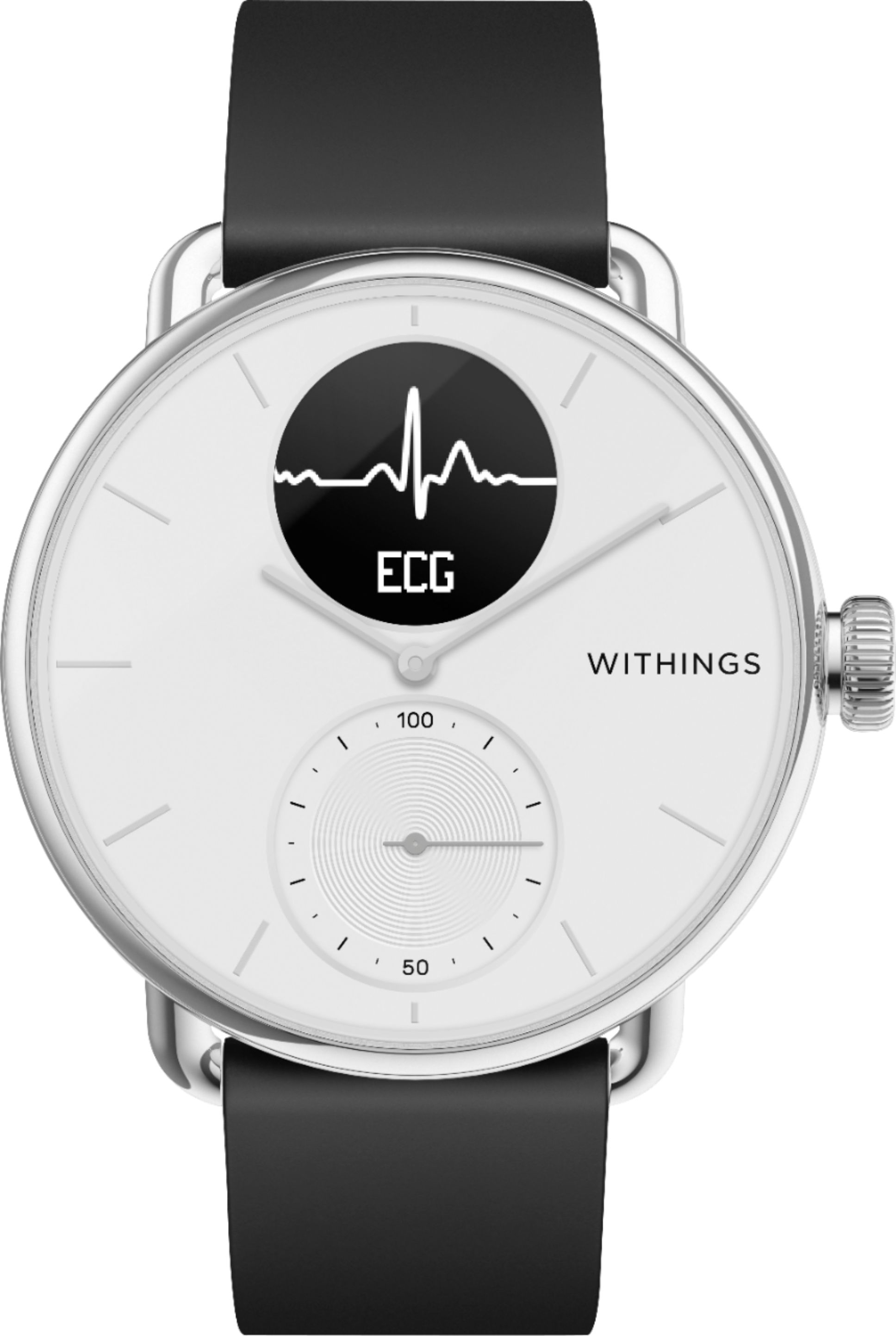 Withings ScanWatch Hybrid SmartWatch with ECG, heart rate and oximeter 38mm  White HWA09-MODEL 1-ALL-INT - Best Buy
