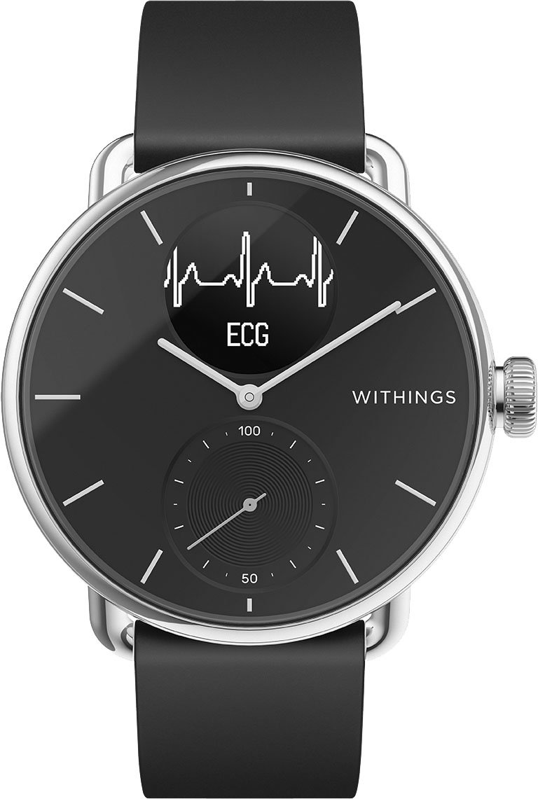 Withings - SCANWATCH - Hybrid Smartwatch with ECG, heart rate and oximeter - 38mm black - Black