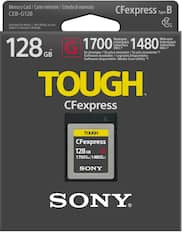Front. Sony - TOUGH G Series - 128GB CFexpress Memory Card - Black.