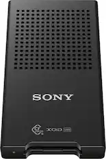 Front. Sony - USB 3.1 CFexpress/XQD Memory Card Reader - Black.