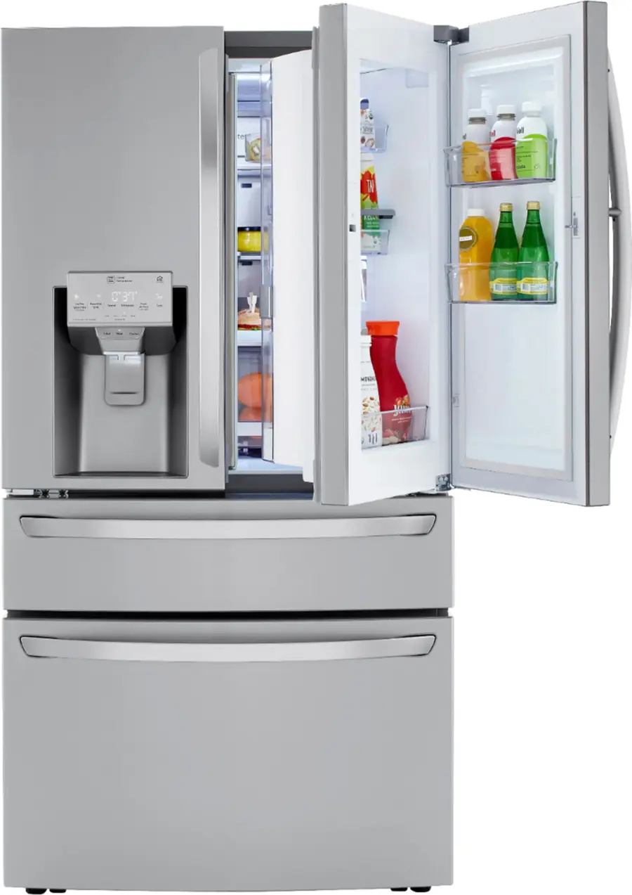 Alt View 13. LG - 22.5 Cu. Ft. 4-Door French Door-in-Door Counter-Depth Refrigerator with Craft Ice - PrintProof Stainless Steel.