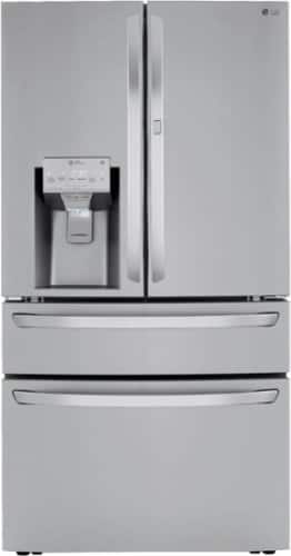 LG - 36-in 22.5 Cu. Ft. 4-Door French Door-in-Door Counter-Depth Smart Refrigerator with Craft Ice - Stainless Steel