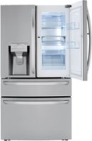 LG - 22.5 Cu. Ft. 4-Door French Door-in-Door Counter-Depth Refrigerator with Craft Ice - Stainless Steel - Front_Zoom