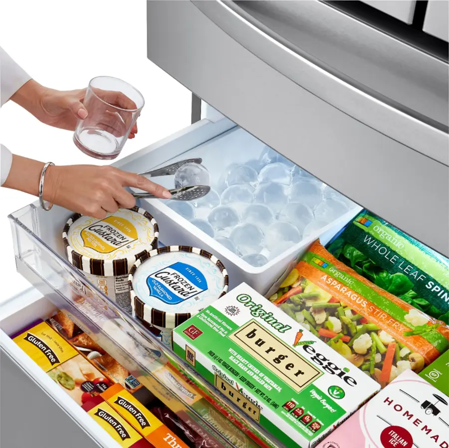 Alt View 22. LG - 22.5 Cu. Ft. 4-Door French Door-in-Door Counter-Depth Refrigerator with Craft Ice - PrintProof Stainless Steel.
