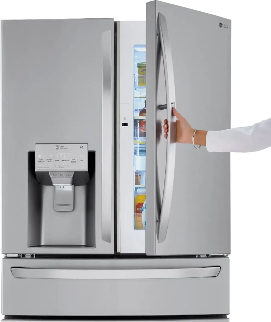 Alt View 36. LG - 22.5 Cu. Ft. 4-Door French Door-in-Door Counter-Depth Refrigerator with Craft Ice - PrintProof Stainless Steel.