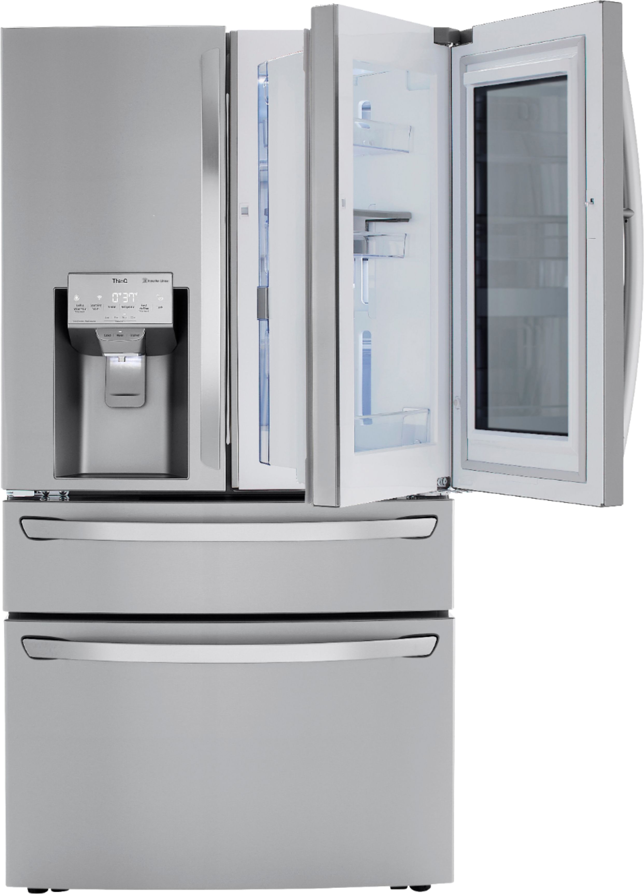 LG 22.5 Cu. Ft. 4-Door French Door Counter-Depth Refrigerator with ...