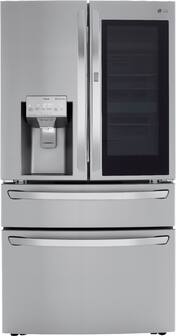 Alt View 20. LG - 22.5 Cu. Ft. 4-Door French Door-in-Door Counter-Depth Refrigerator with Craft Ice - PrintProof Stainless Steel.
