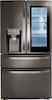 Front. LG - 22.5 Cu. Ft. 4-Door French Door-in-Door Counter-Depth Refrigerator with Craft Ice - PrintProof Black Stainless Steel.