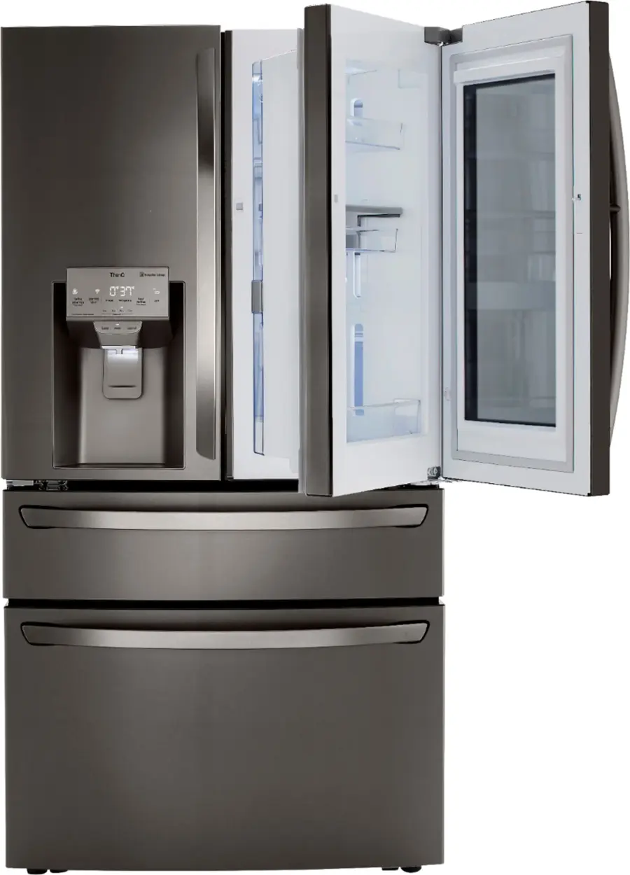 Alt View 12. LG - 22.5 Cu. Ft. 4-Door French Door-in-Door Counter-Depth Refrigerator with Craft Ice - PrintProof Black Stainless Steel.
