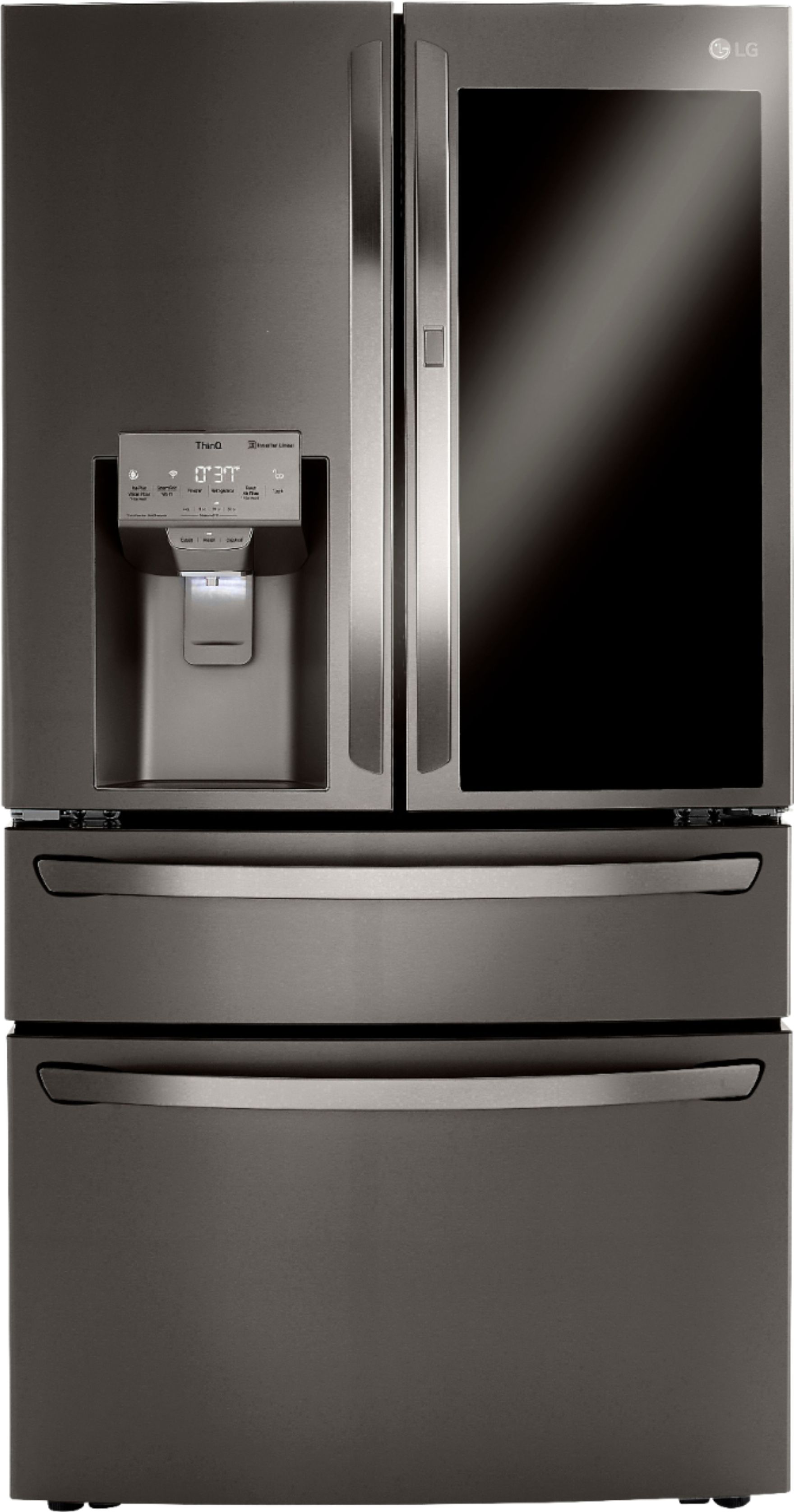 LG 22.5 Cu. Ft. 4-Door French Door-in-Door Counter-Depth Refrigerator with Craft  Ice Black Stainless Steel LRMVC2306D - Best Buy