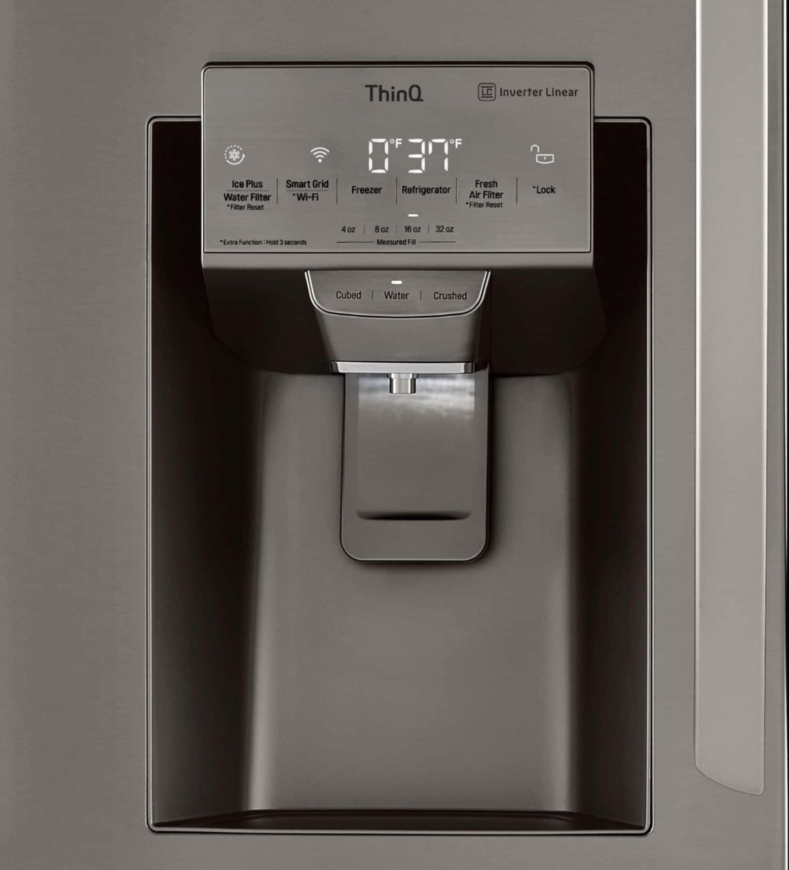 Alt View 22. LG - 22.5 Cu. Ft. 4-Door French Door-in-Door Counter-Depth Refrigerator with Craft Ice - PrintProof Black Stainless Steel.