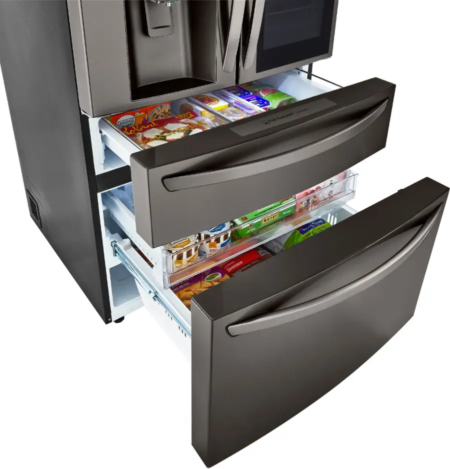 Alt View 24. LG - 22.5 Cu. Ft. 4-Door French Door-in-Door Counter-Depth Refrigerator with Craft Ice - PrintProof Black Stainless Steel.