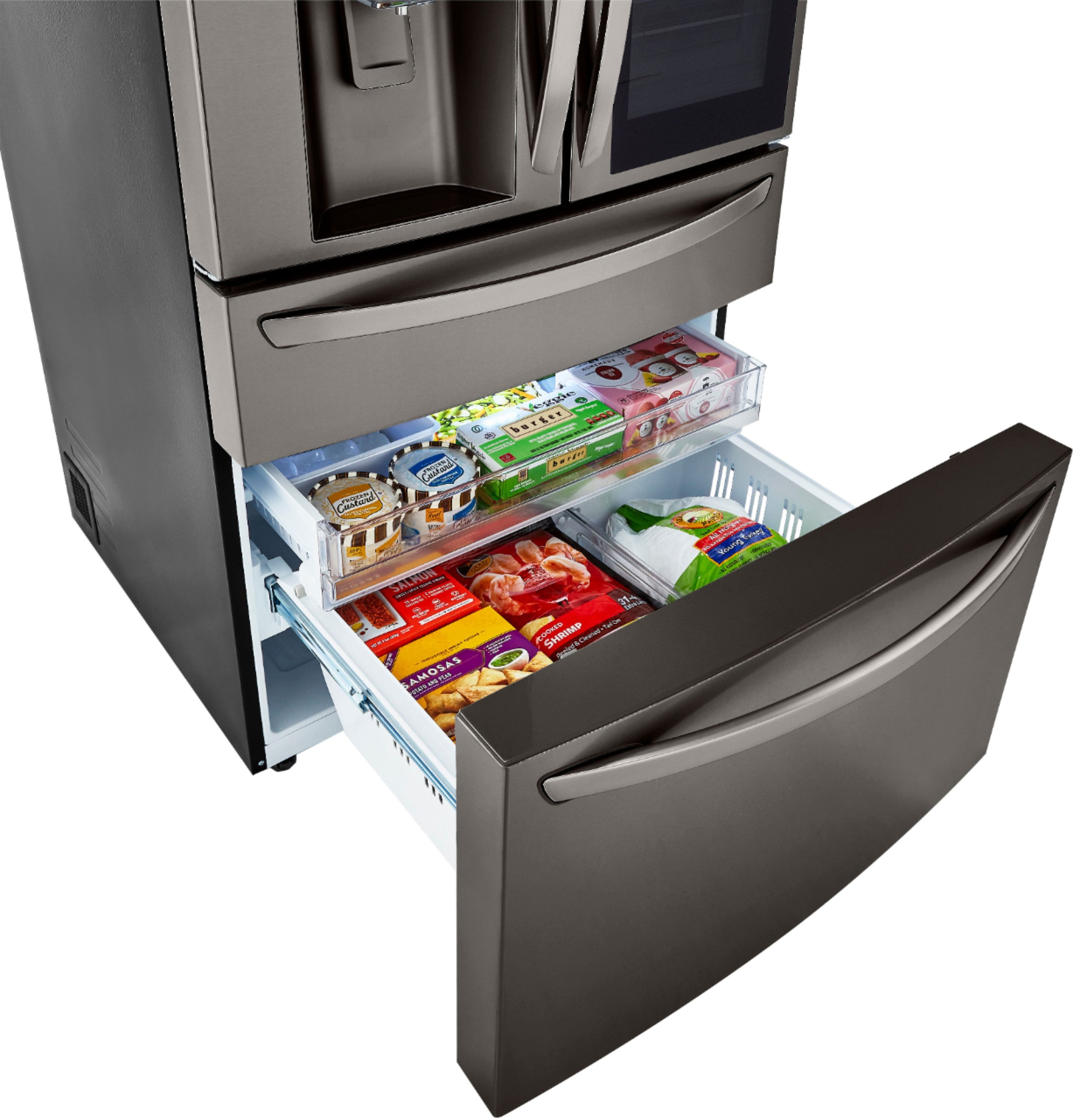 Alt View 26. LG - 22.5 Cu. Ft. 4-Door French Door-in-Door Counter-Depth Refrigerator with Craft Ice - PrintProof Black Stainless Steel.