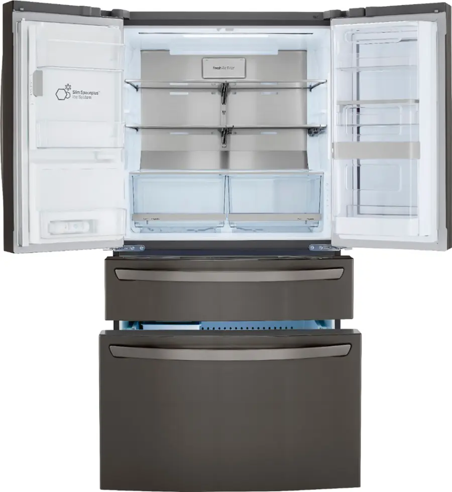 Alt View 2. LG - 22.5 Cu. Ft. 4-Door French Door-in-Door Counter-Depth Refrigerator with Craft Ice - PrintProof Black Stainless Steel.
