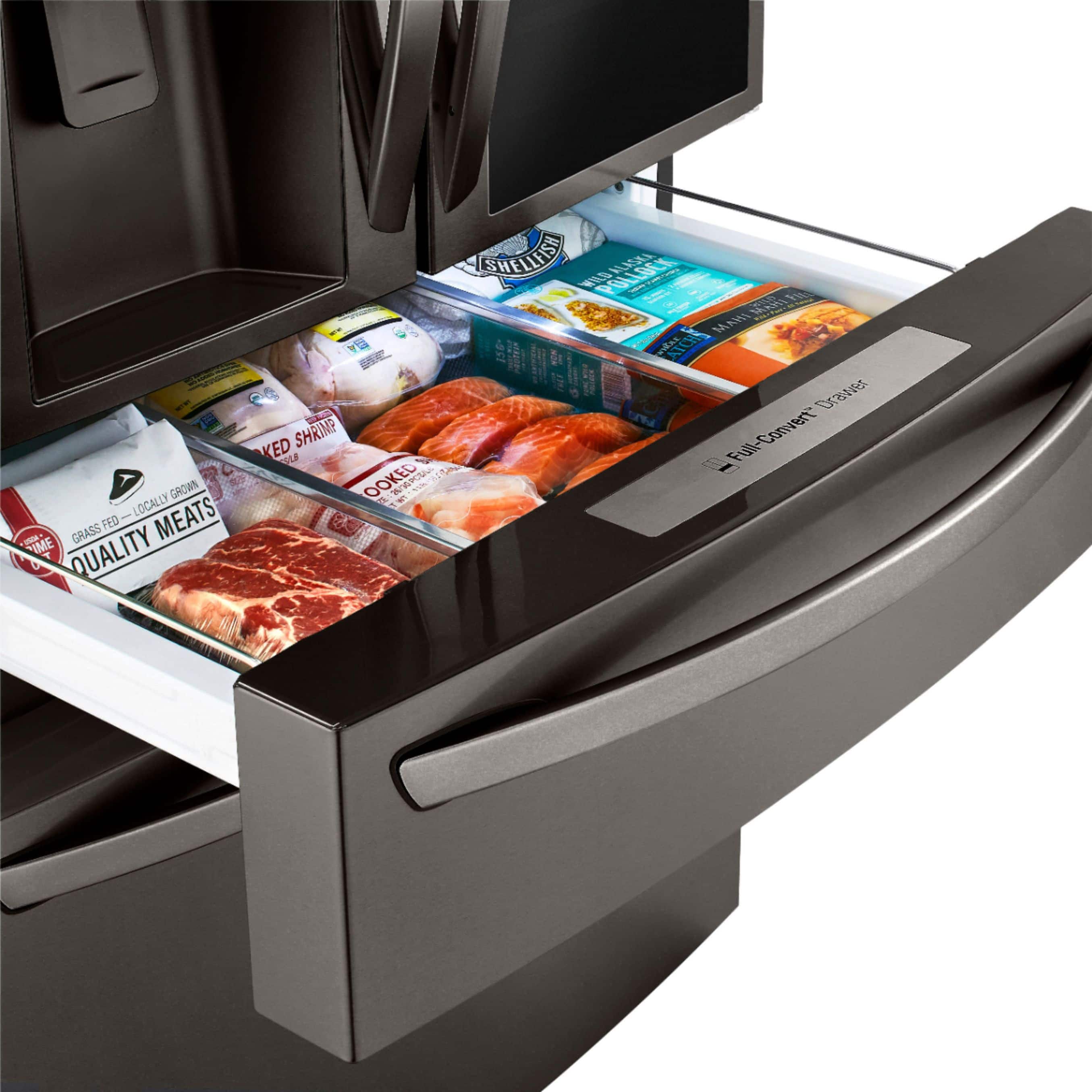 Alt View 30. LG - 22.5 Cu. Ft. 4-Door French Door-in-Door Counter-Depth Refrigerator with Craft Ice - PrintProof Black Stainless Steel.